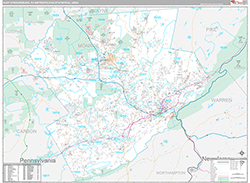 East Stroudsburg Metro Area Wall Map Premium Style 2026